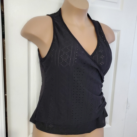 Shein Eyelet Faux Wrap Sleeveless Top - Picture 2 of 10